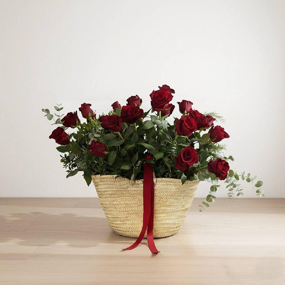 Cesta de rosas rojas, 30 rosas (foto 2)