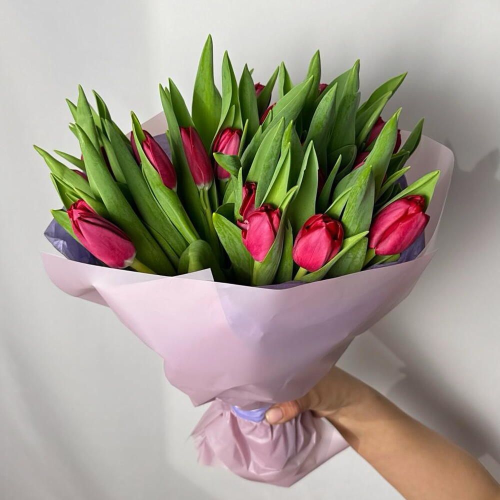 Ramo de tulipanes fucsia, 15 tulipanes (foto 2)